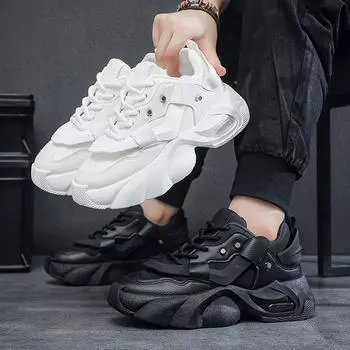 Новые модные мужские осенне-зимние низкие удобные туфли дышащие повседневные кроссовки 39 чёрный