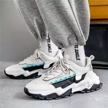 Новые модные мужские повседневные белые туфли на платформе, трендовые дышащие кроссовки, кроссовки, мужская обувь на платформе, размеры 39-44 39 серый