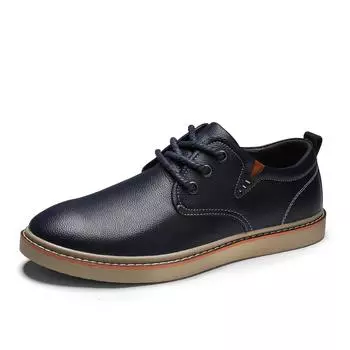 Новые модные мужские повседневные туфли из натуральной кожи, элегантные деловые туфли, мужские туфли для банкета, официальная обувь из кожи ручной работы со шнуровкой 38 чёрный