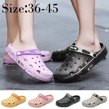 Новые модные мужские сандалии, женские сандалии, туфли с отверстиями, мужская садовая обувь, женская садовая обувь 36 чёрный