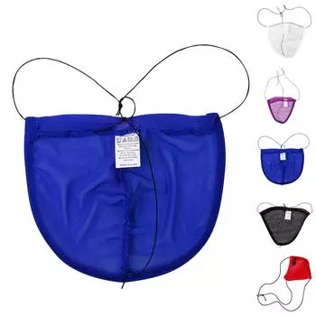 Новые модные мужские сексуальные сетчатые трусы-стринги, мягкое короткое нижнее белье, стринги S