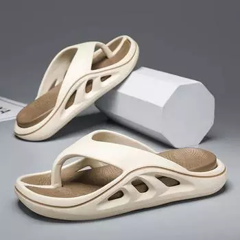 Новые модные мужские шлепанцы, уличные домашние тапочки, шлепанцы на мягкой подошве, мужские пляжные сандалии, нескользящие домашние мужские тапочки, шлепанцы 38-39 чёрный