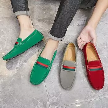 Новые модные мужские туфли для вождения на открытом воздухе высокого качества, повседневная обувь для джентльменов, большие размеры: 37-48 37 зелёный