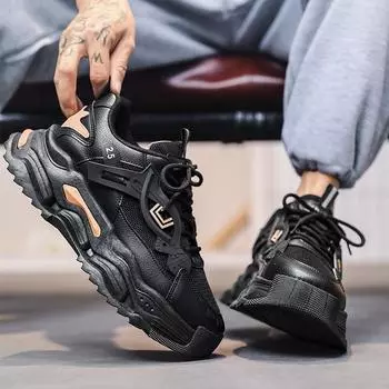 Новые модные мужские туфли Four Seasons Low top Comfortable Shoes Breathable Casual Sneakers 39 белый/чёрный