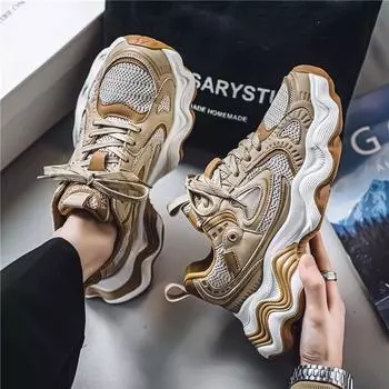 Новые модные мужские туфли Four Seasons Low top Comfortable Shoes Breathable Casual Sneakers 39 хаки