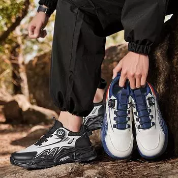 Новые модные мужские туфли Four Seasons Low top Comfortable Shoes Breathable Casual Sneakers 39 синий/бежевый