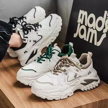 Новые модные мужские туфли Four Seasons Low Top, удобные дышащие повседневные кроссовки 39 чёрный/бежевый