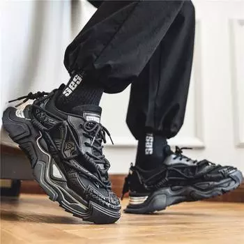 Новые модные мужские туфли Four Seasons Low Top, удобные дышащие повседневные кроссовки 39 чёрный