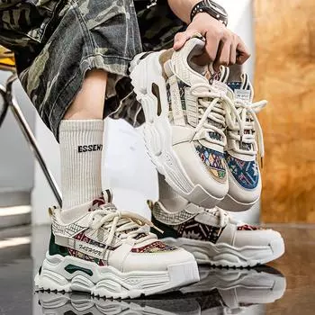 Новые модные мужские туфли Four Seasons Low Top, удобные дышащие повседневные кроссовки 39 синий/бежевый