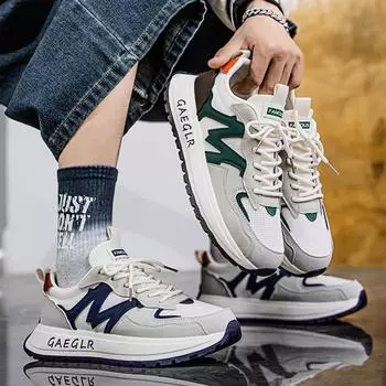 Новые модные мужские туфли Four Seasons Low Top, удобные дышащие повседневные кроссовки 39 синий/бежевый