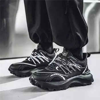 Новые модные мужские туфли Four Seasons Low Top, удобные дышащие повседневные кроссовки 39 чёрный