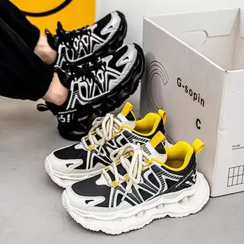 Новые модные мужские туфли Four Seasons Low Top, удобные дышащие повседневные кроссовки 39 чёрный