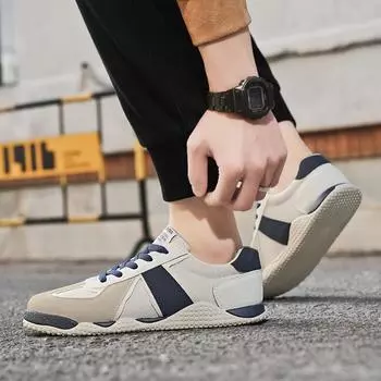 Новые модные мужские туфли Four Seasons Low Top, удобные дышащие повседневные кроссовки 39 бежевый/синий