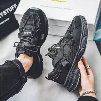 Новые модные мужские туфли Four Seasons Low Top, удобные дышащие повседневные кроссовки 39 чёрный