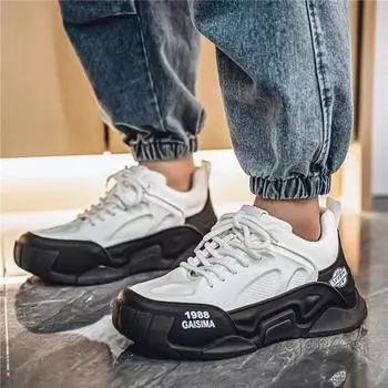 Новые модные мужские туфли Four Seasons Low Top, удобные дышащие повседневные кроссовки 39 белый/чёрный