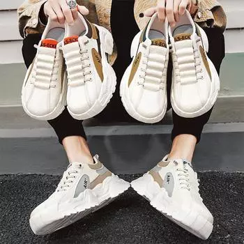 Новые модные мужские туфли Four Seasons Low Top, удобные дышащие повседневные кроссовки 39 бежевый/серый