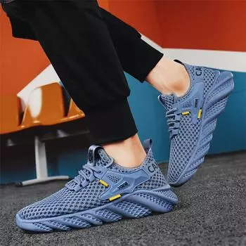 Новые модные мужские весенне-летние низкие удобные туфли дышащие повседневные кроссовки 39 синий