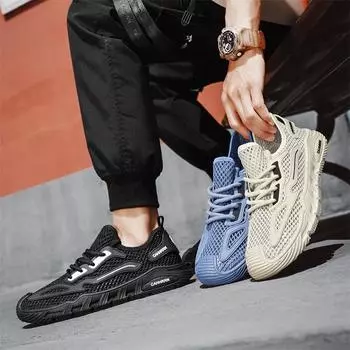 Новые модные мужские весенне-летние низкие удобные туфли дышащие повседневные кроссовки 39 синий