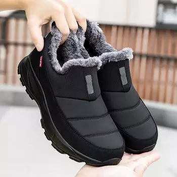 Новые модные мужские / женские меховые мужские зимние ботинки для пар, сохраняющие тепло, зимняя обувь, удобные мужские кроссовки Botas Hombre Outdoor Warm 35