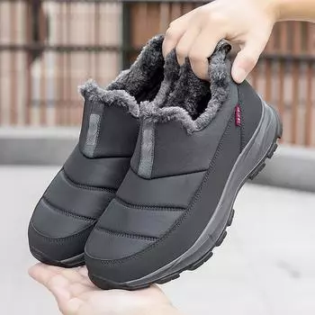 Новые модные мужские / женские меховые мужские зимние ботинки для пар, сохраняющие тепло, зимняя обувь, удобные мужские кроссовки Botas Hombre Outdoor Warm 35