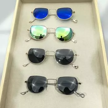 Новые модные нерегулярные полигональные солнцезащитные очки для мужчин и женщин ретро модные металлические маленькие очки UV400