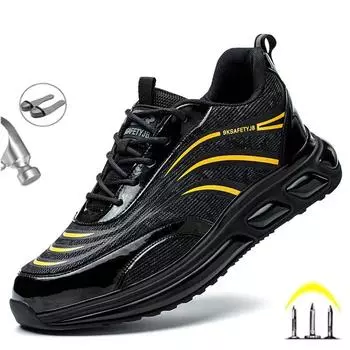 Новые модные несокрушимые мужские ботинки последнего дизайна, защитные рабочие кроссовки со стальным носком, рабочая обувь для мужчин, обувь 38