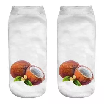 Новые модные носки с 3D-печатью, тропические фрукты, рисунок, арбуз, ананас, банан, авокадо, кокос, клубника, соккен