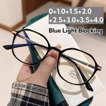 Новые модные очки для чтения для женщин и мужчин, круглые компьютерные очки с диоптриями, оптические очки для дальнего зрения 0 прозрачный