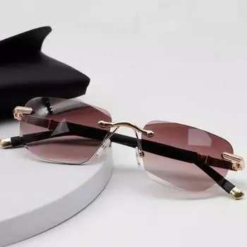 Новые модные очки для чтения с алмазной огранкой для женщин и мужчин, винтажные сверхлегкие очки HD с защитой от синего света для дальнего зрения, солнцезащитные очки для пресбиопии 0 degree anti-blue light коричневый