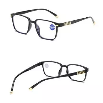 Новые модные очки для чтения с защитой от синего света для мужчин и женщин, классические ультралегкие пластиковые Hd компьютерные очки, прозрачные очки +4.0 золотой
