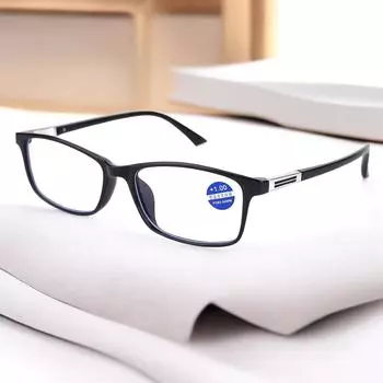 Новые модные очки из смолы против синего света пресбиопии для мужчин и женщин ретро очки для чтения +1 чёрный