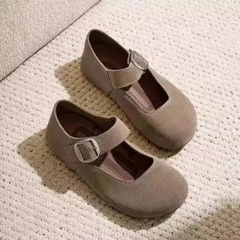 Новые модные однотонные универсальные женские туфли с неглубоким носком, однотонные, удобные, с плоским дном, с однострочной пряжкой на ремешке 35