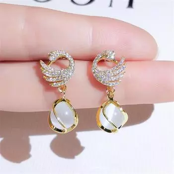 Новые модные опаловые висячие серьги милые элегантные темпераментные женские серьги