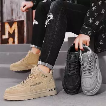 Новые модные осенне-зимние мужские низкие ботинки Martin для студентов и мальчиков, трендовая рабочая обувь с мягкой подошвой, кроссовки Martin для охраны труда 39 чёрный