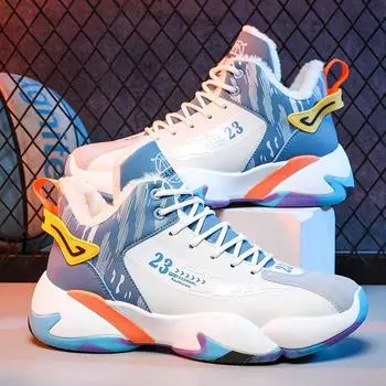 Новые модные осенние сетчатые повседневные туфли на толстой подошве, увеличивающие рост, высокие кроссовки для баскетбола для мужчин, модные и теплые кроссовки 39 чёрный