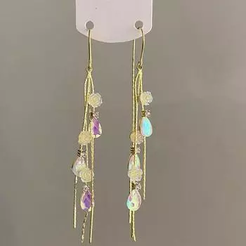 Новые модные персонализированные длинные серьги с кисточками и фантазийными розами для женщин