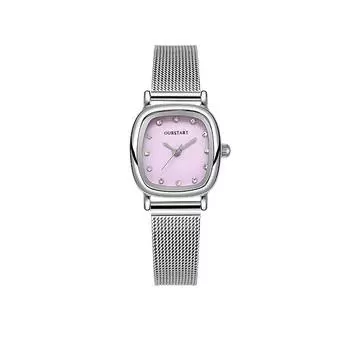 Новые модные персонализированные простые часы с цифровым ремнем и бабочкой, набор женских часов розовый