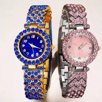 Новые модные персонализированные простые часы, женские часы, цифровые часы с ремнем и бабочкой синий