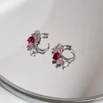 Новые модные персонализированные серьги и украшения с цветным цирконом Love для женщин