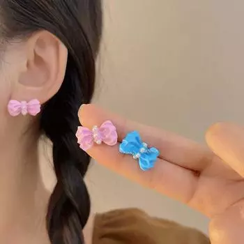 Новые модные персонализированные вечерние серьги с милым бантом и сладким жемчугом для женщин