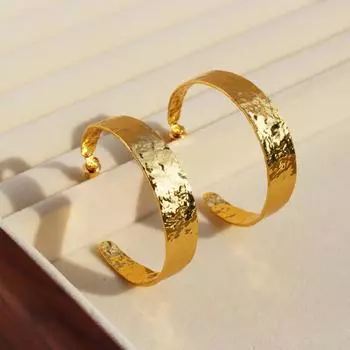 Новые модные плиссированные серьги из фольги в форме буквы С, ретро-серьги высокого качества, преувеличенные, большие, 308