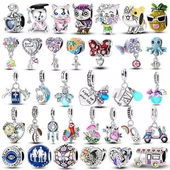 Новые модные подвески подходят модным оригинальным браслетам из серебра 925 пробы, светящиеся в темноте шарики-лампочки, подвески в виде воздушного шара, ювелирные изделия своими руками SEC1050