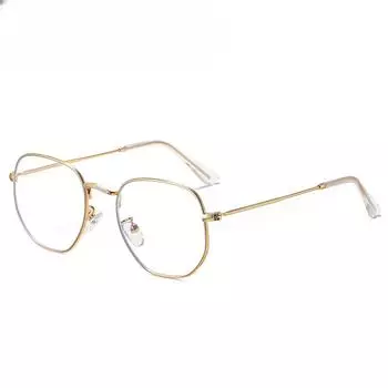 Новые модные полигональные поляризованные солнцезащитные очки в металлической анти-синей оправе для очков с плоским зеркалом