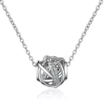 Новые модные полые переводные бусины из стерлингового серебра 925 пробы, простые изысканные подвески в виде хрустального шара, ожерелья Xzn032 золотой