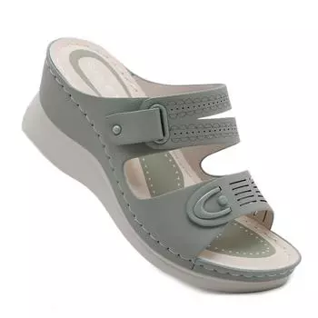 Новые модные повседневные сандалии на наклонном каблуке для женщин, носящих на пляже 36 зелёный