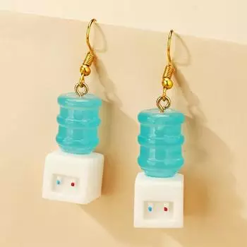 Новые модные преувеличенные забавные серьги, персонализированные забавные серьги-симуляторы, женские серьги-диспенсеры для воды синий