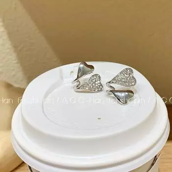 Новые модные простые и персонализированные серьги Twin Love с бриллиантами для женщин