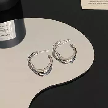 Новые модные простые темпераментные серьги-гвоздики в стиле C, женские ювелирные изделия