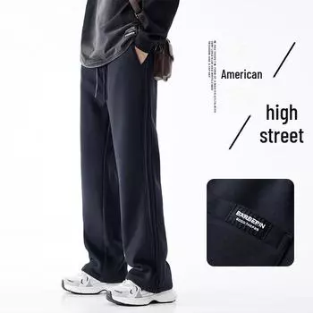 «Новые модные прямые повседневные брюки с полосками по бокам — удобный, свободный крой для весны и осени» XL