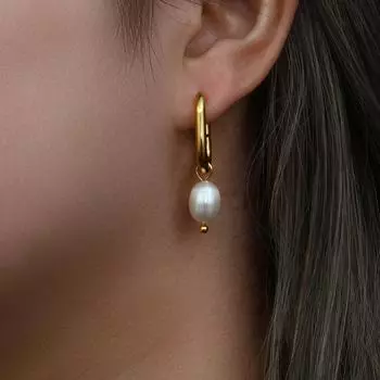 Новые модные ретро серьги INS из натурального пресноводного жемчуга U-образной формы, модные простые серьги-подвески из жемчуга для женщин золотой